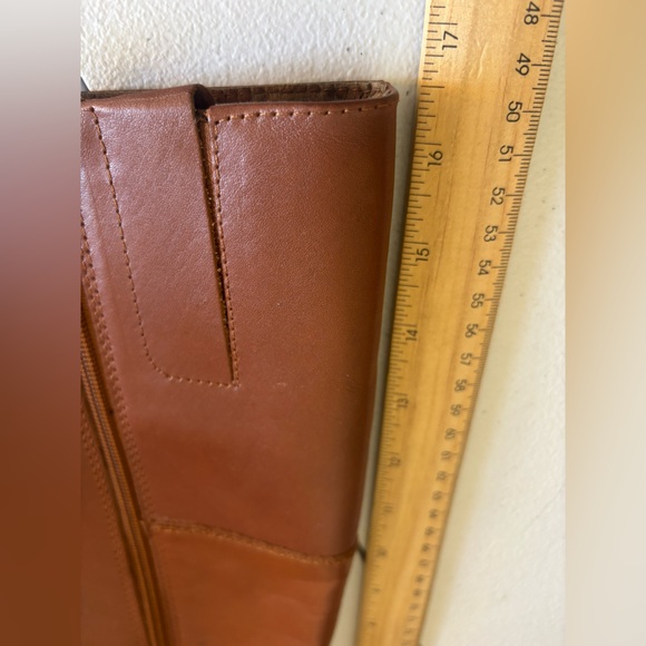 NINE WEST Brown Leather Riding Boots Shoe Flat Tall Equestrian Women Blogger 9.5 - Picture 15 of 15